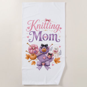 Maman de tricot d'Halloween - Serviette de plage