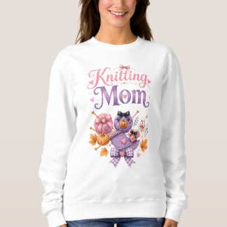Maman de tricot Halloween - Sweatshirt basique pou