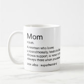Maman Définition personnalisée Pour la Mug de café (Gauche)