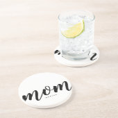 Maman Dessous de verre en grès noir et blanc minim (Côté)