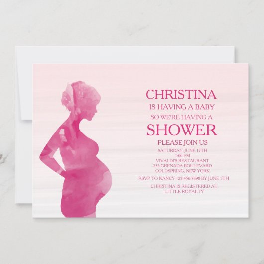 Maman doit être rose Baby shower Invitation (Devant)