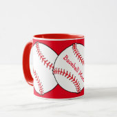 Maman du baseball Ringer Mug (Devant gauche)