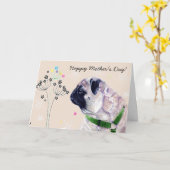 Maman du meilleur Carlin du monde ! Carte de fête  (Fleur jaune)