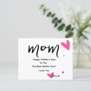 Maman, Elégante carte de fête des mères aux coeurs
