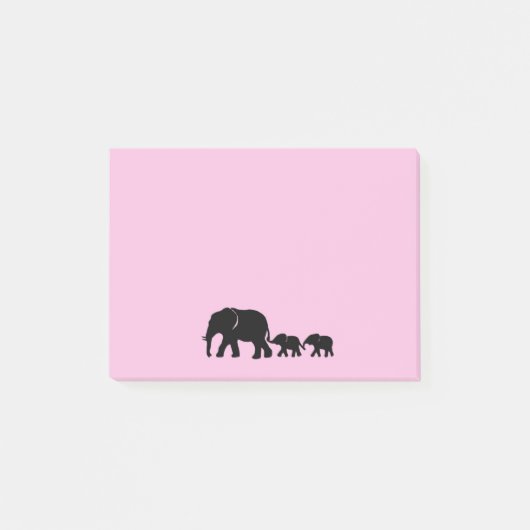 Maman Éléphant avec des Bébés Post-it (Devant)
