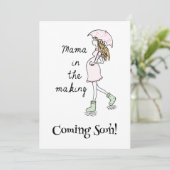 Maman en train de faire la carte faire-part de gro (Debout devant)