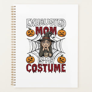 Maman Épuisée Est Costume Sorcière Halloween Café 
