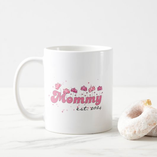 Maman Est 2024 Mug Cute Nouvelle Maman Mug Café, P (Avec donut)