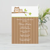 Maman et Baby Owl Baby Shower Invitations (Debout devant)
