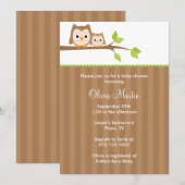Maman et Baby Owl Baby Shower Invitations (Devant / Derrière)