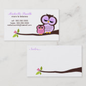 Maman et Baby Owl Enfants Jouer Cartes d'appel (Devant / Derrière)