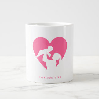 Maman et bébé avec l'amour arrière - plan mug