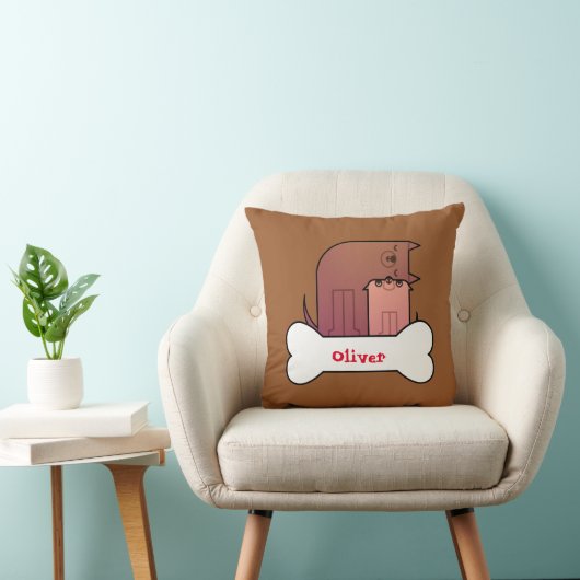 Maman Et Bébé Chien Lance Oreiller (Chaise)