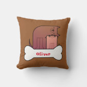 Maman Et Bébé Chien Lance Oreiller (Recto)