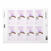 Maman et bébé Chouettes pourpres Étiquette de livr (Feuille entière)