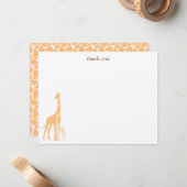 Maman et bébé Giraffe Flat Merci Cartes (Devant/Arrière en situation)