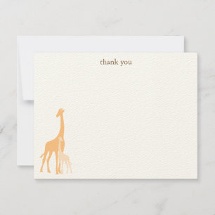 Maman et bébé Giraffe Flat Merci Cartes