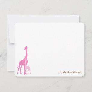 Maman et bébé Giraffe Flat Merci Cartes
