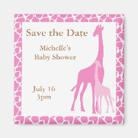 Maman et bébé Giraffe Magnet Réservez la date