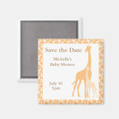 Maman et bébé Giraffe Magnet Réservez la date (Recto/Verso)