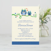 Maman et bébé Hibou Invitation à la douche pour bé (Debout devant)