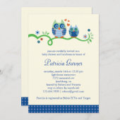 Maman et bébé Hibou Invitation à la douche pour bé (Devant / Derrière)