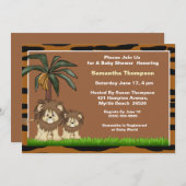 Maman et bébé Lion Baby Shower Invitations (Devant / Derrière)