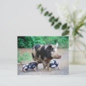Maman et enfants - Carte postale Piggy (Debout devant)