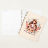 Maman et filles avec Arrière - plan de fleurs (Devant avec enveloppe)