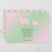 Maman et moi, bébé éléphant Invitation à la douche (Devant / Derrière)