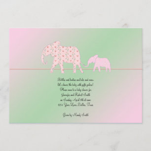 Maman et moi, bébé éléphant Invitation à la douche