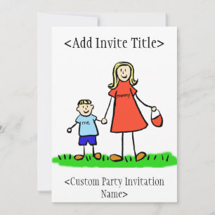 "Maman et moi" Boy Invitation ou Invitations (Blon