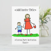 "Maman et moi" Boy Invitation ou Invitations (Blon (Debout devant)