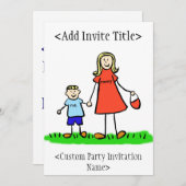 "Maman et moi" Boy Invitation ou Invitations (Blon (Devant / Derrière)