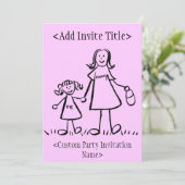 "Maman et moi" Petite fille Invitation ou Invitati (Debout devant)