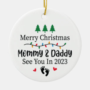 Maman et papa ornement de Noël bébé 2023