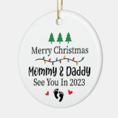 Maman et papa ornement de Noël bébé 2023 (Gauche)