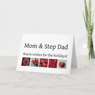 Maman et Step Papa Joyeuse carte de Noël