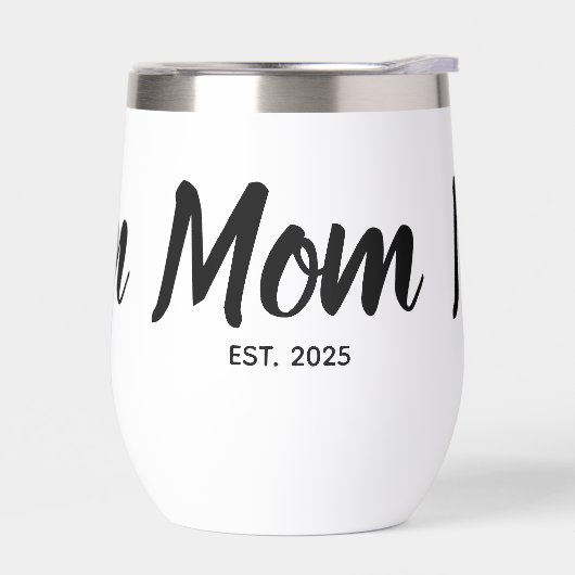 Maman établie Date Script personnalisé Noir (Gauche)