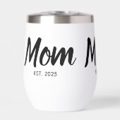 Maman établie Date Script personnalisé Noir (Avant)