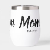 Maman établie Date Script personnalisé Noir (Arrière)