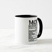 Maman Étiquette nutritionnel Mug (Devant droit)