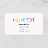 Maman Faisons un jeu de cartes d'appel colorées (Dos)