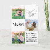 Maman Famille Photo Collage Carte de typographie m (Devant)