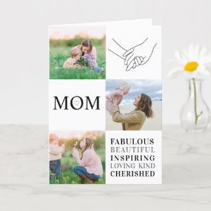 Maman Famille Photo Collage Carte de typographie m
