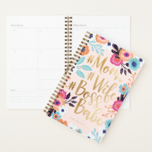 Maman, Femme, Patron Babe Flore gras et script o