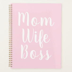 Maman femme patron clair rose script personnalisé