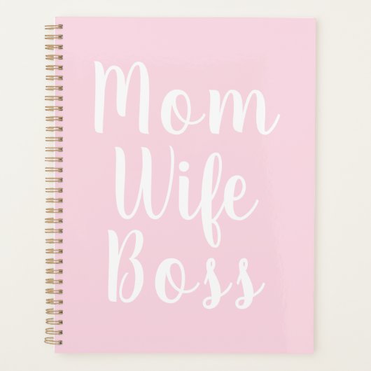 Maman femme patron clair rose script personnalisé (Devant)