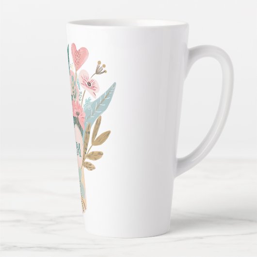 Maman Fleur Bouquet Latte Mug (Droite)