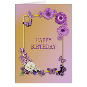 Maman Fleurs d'anniversaire et papillons